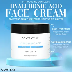 Context Skin 3 in 1 Hyaluronic Acid, B5 & Ceramide Face Cream - 50g Moisturizer for Anti-Acne Treatment & Skin Repair with Sodium Hyaluronate & Ceramide