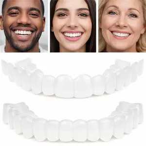 [3-Pair Pack] Unisex Clip-On Veneers — Temporary Tooth Repair Kit | Natural Appearance | Reusable Dentures | A Must-Have for Photos & Parties