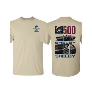 Shelby GT500 2-Sided T-Shirt – Vintage Mustang Cobra Graphic Tee, High-Performance Muscle Car Shirt, Unisex Cotton Streetwear for Car Enthusiasts
