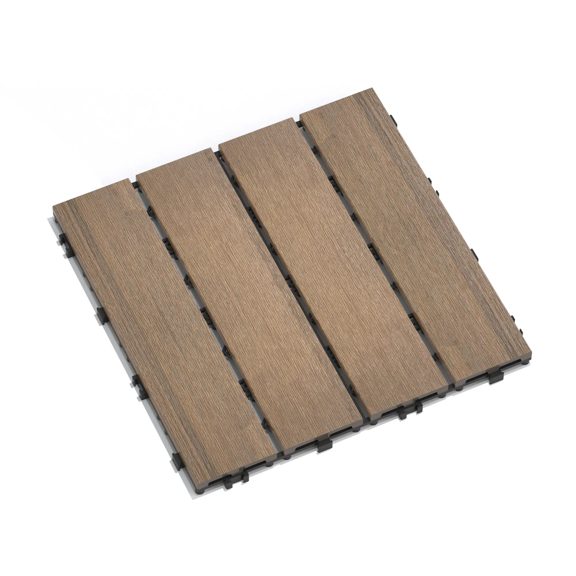 Donext Deck Tiles, 11-Pack WPC Wood-Plastic Composite Patio Tiles, 11.8" Interlocking Decking Tiles for Indoor/Outdoor, All-Weather Water Resistant Oak Design