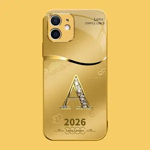 Suitable for [iPhone 12] high-end phone case🤩，choose from 26 letters of the English alphabet, each with an exquisite auspicious cloud pattern to bring you good luck YM99