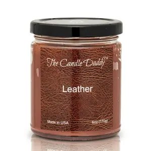 Leather Scented Candle- 6 Ounce - 40 Hour Burn