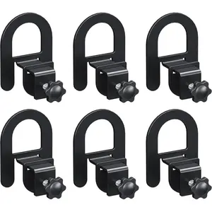 Non Slip Mattress Gaskets 6 count, Adjustable Mattress Holder for Bed Frame, Keep in Place Sliding Gripper, Anti-Slip Metal Slide Stopper, Black