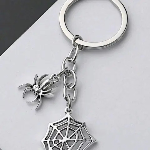 Spider Web Design Keychain, Keyring, Punk Style Key Ring Pendant, Fashion Accessories for Car Bag, Keychain for Birthday Gift, Halloween, Lightweight Keychain, Stylish Keychain