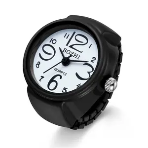 OIDEA Women's Large Digit Quartz Ring Watch, Elastic Adjustable Band, Easy-Read Fashion Accessory, Watches for Women
