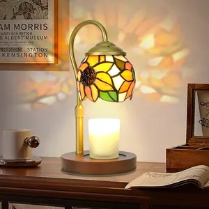 Hand-Blown SUNFLOWER Glass LampTiffany-Style Aromatherapy Light