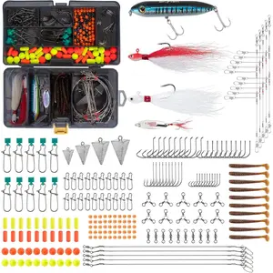 269 count Surf Fishing Tackle Box Kit, Saltwater  Beach Fishing Gear Supplies, Lure&Rig Accessories, Bucktail Jigs Saltwater Lures Walking  Surf Casting Pyramid Sinkers
