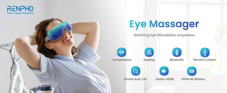RENPHO Eyeris 1 Eye Massager with Heat, Smart Eye Mask with Bluetooth Music Birthday Gifts for Women Men, Eye Care Device for Relax Eye Valentines Day Gift Choice for Man Women