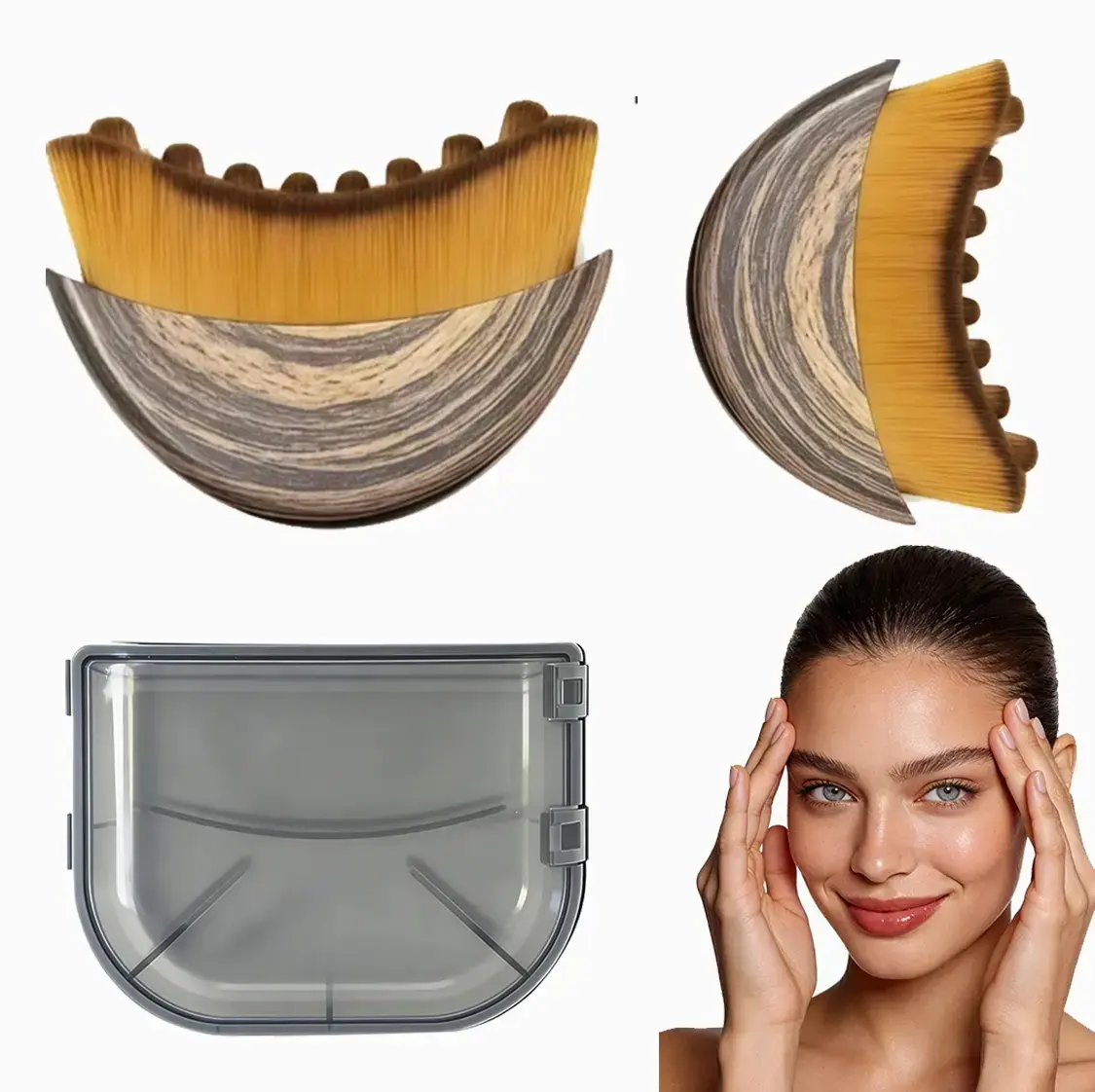【Buy 1 Get 1 Half Off】Ergonomic Lymphatic Contour Brush - Lymphatic Drainage Massages Tool for Jawline & Chin Sculpting, Dry Brushing, Facial Fatigue Relief, Precisely Fitting Skin for Face & Body