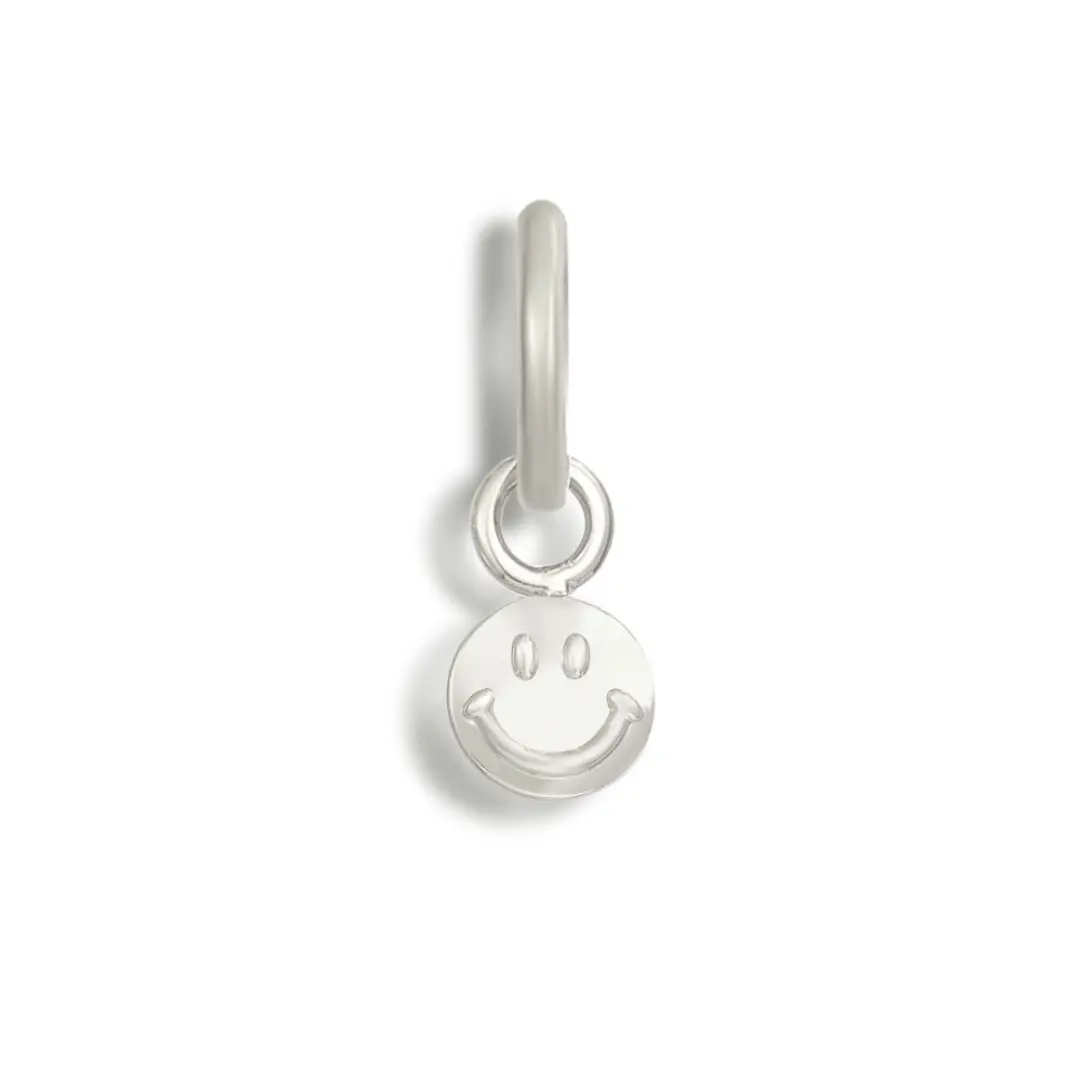 Silver, Smiley Charm
