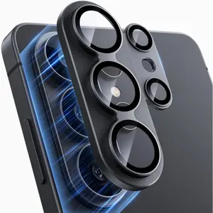 For Samsung Galaxy S26 Ultra Smartphone Camera Lens Protector - [Military Grade Shatterproof Protective] Full Coverage Matte Alloy Tempered Glass Rear Camera Screen Protector for Galaxy S26 Ultra, Black, Accessories