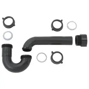 212 MAIN 1.5 in. Black Solvent Weld Master Plumber Kitchen P-Trap, Plumb Shop Div Brasscraft P Trap Kit