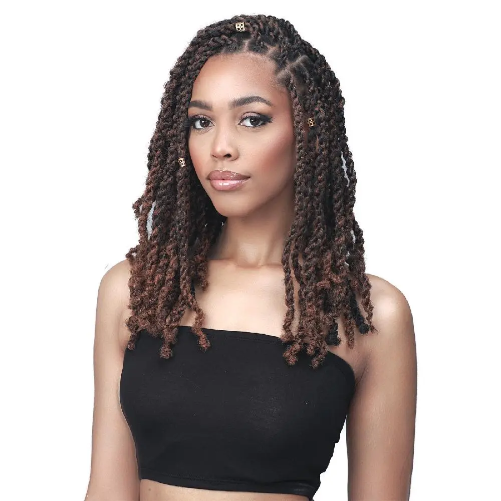 Bobbi Boss Afro Twista 18" Curly Hair Extensions for Women, Soft Synthetic Crochet Braiding Hair with Natural Texture, Lightweight and Hot Water Set, Soft Synthetic Hair