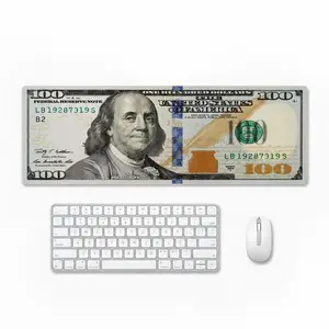 100 Dollar Bill Mouse Pad / Mat – Non-Slip Rubber Base, Stitched Edges, Desk Pad for Office Home Computer Laptop, Easy Clean, Large 31.5"x11.8"