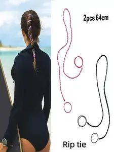 Elastic Hair Tie for Sports, Strong Braided Ponytail Holder, No Damage, Suitable for Long Thick Curly Fine Hair, Beach Swimming Rip Tide