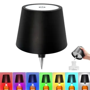 RGB Insert Touch Wine Bottle Table Lamp, Multifunctional Ambient Lights, 3 Color Temperatures and Stepless Dimming, 7 Light Colors and 2 Changing Modes, Compatible with Various Bottles, USB Rechargeable Ambient Light Suitable for Bedroom, Restaurant