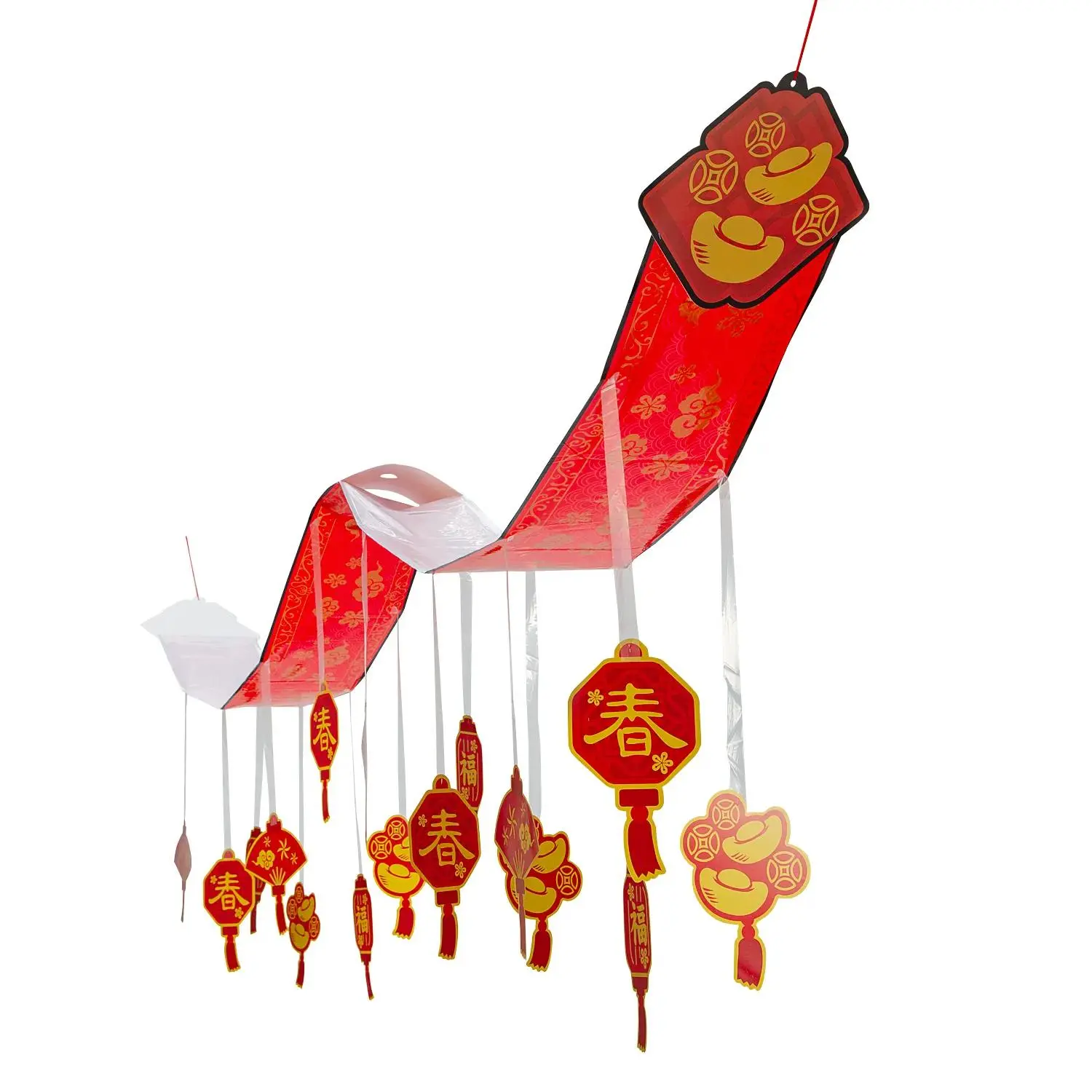 12 Ft Chinese New Year Hanging Ceiling Decoration, Multicolor Holiday Home Decor