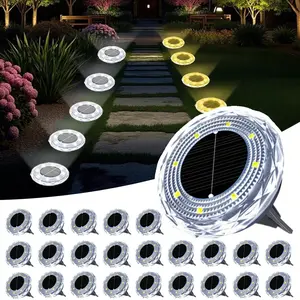 Senlukit Solar Lights Outdoor Waterproof, Solar In-Ground Lights 8 LED IP44, Garden Decor for Outside, Outdoor Solar Lights for Garden, Solar Lights for Patio Outdoor, Solar Buried Lights High Brightness for Pathways Sidewalks Lanes Courtyard