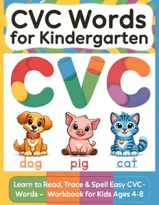 CVC Words for Kindergarten: Learn to Read, Trace & Spell Easy CVC Words - Phonics Workbook for Kids Ages 4-8