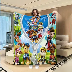 Wangwang Team Zipper Adventure Blanket, Luxury Soft Warm Multifunctional Throw for Sofa Bed Car Office Camping, All-Season Gift