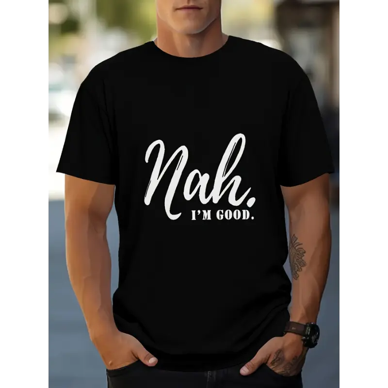 Men's Black T-Shirt in 200g Soft Combed Cotton - Unisex Boxy Fit Streetwear Tops with Double Gun Design - USA-Made All-Season, Plain