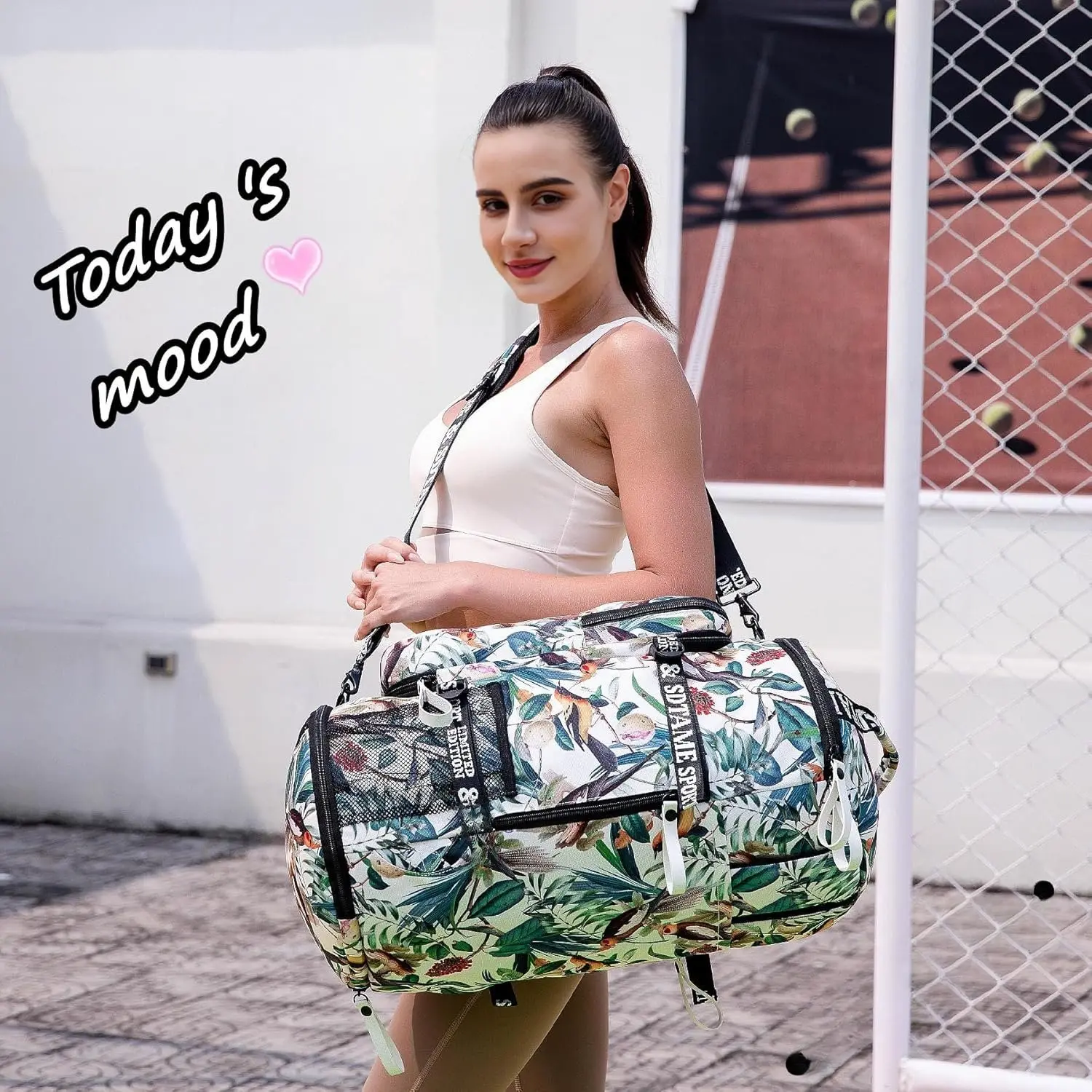 Gym Duffle Bag Backpack with Shoe Compartment,4 ways Travel Backpack SDTAME Gym Duffle Bag Backpack with Shoe Compartment 4 ways  main image 2