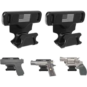 Gun Magnet, 2P Magnetic Car Holster with Trigger Guard Protection, Concealed Gun Magnet Mount for Vehicle, Truck, Safes, Walls, Heavy Duty Car Gun Holster for Pistol, Revolver, Rifle, Handgun, Shotgun