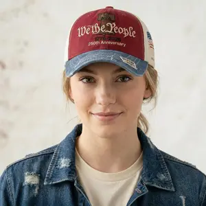 We the People 1776 Vintage Patriotic Baseball Cap – Embroidered Liberty Bell & American Flag Hat – Distressed Cotton “Freedom is Essential” Dad Hat Gift for Men Veterans