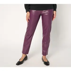 Denim & Co. Signature Regular Faux Leather Pull-On Pant