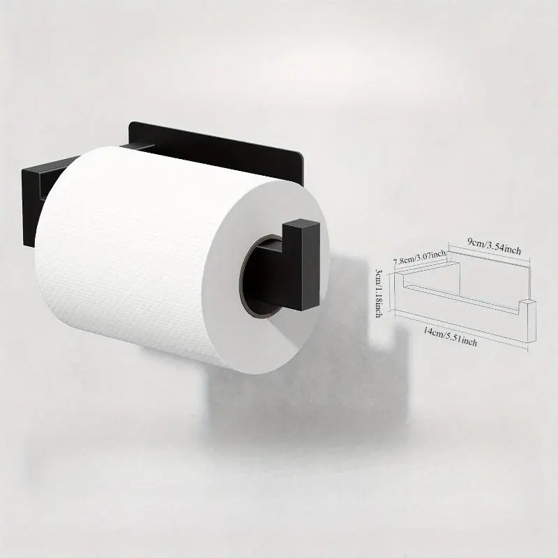 Self-adhesive wall-mounted toilet paper holder, square roll-type paper dispenser, bathroom toilet paper holder, Toilet Paper Organizer, easy to install, Bathroom Accessory