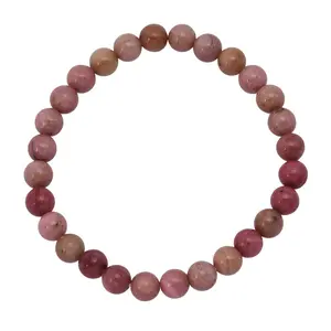 Rhodonite Beaded Stretch Bracelet 55.00 ctw