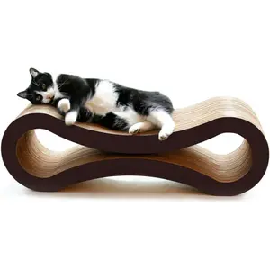 Cat Scratcher Lounge, Reversible Infinity Style in Multiple Colors.  Made from Recycled Corrugated Cardboard, Durable & Long Lasting