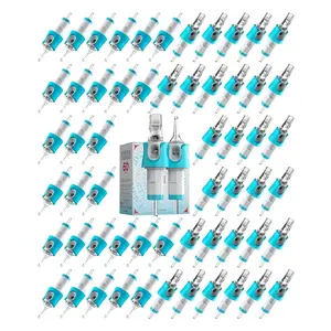 60 Assorted Mixed Size Disposable Membrane Tattoo Needle Cartridges 8PCS Each Size #10 Bugpin & #12 Standard Round Magnum
