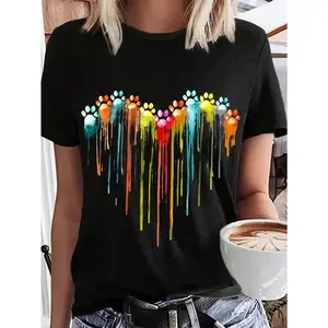 Plus Size, Plus Size Casual Short T-Shirt