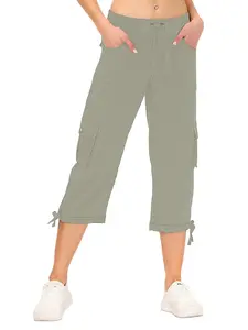 Women's Lightweight Fitted Quick-Dry Cargo Pants, Womenswear Spring Casual Loose Fit with Cute Pockets, Adjustable Drawstring Waist, Perfect for Hiking and Outdoor Adventures Bottoms, Casual Fashion Pants