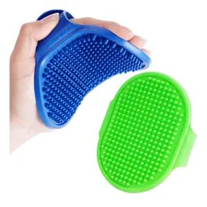 2 Pack Dog Grooming Brush, Premium Soft Silicone Pet Bath Brushes with Adjustable Handle, Shampoo Soothing Comb for Wet Dry Long Short Haired Dogs & Cats Massaging, Deshedding