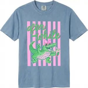 Comfort Colors Funny Gator Relax Tee, Vintage Wash Beach Shirt, Girls Trip Tee