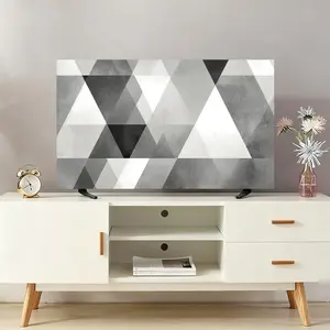 1 piece triangular print pattern four-season universal TV cover, suitable for LCD TV and computer monitor, multi-size optional, beautiful and practical.