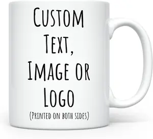 Personalized Ceramic Coffee Mug, 11 Oz Custom Photo/Text/Logo Tea Cup for Men & Women, Unique Party Gift Idea - Taza Personalizadas Design with Picture or Message
