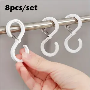 8Pcs Stylish & Durable S-Shape Hanger Hooks - Corrosion Resistant & Anti-Rust