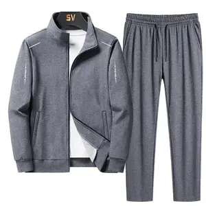 Men's 6XL-8XL Large Size Autumn Winter Fashion Tracksuit Set (Sweatshirt & Sweatpants)