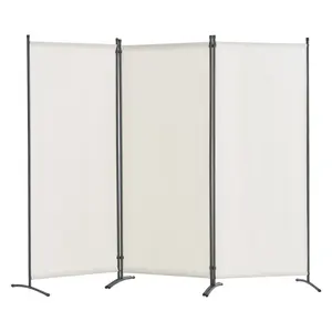 VEVOR Room Divider, 3 Panel Room Dividers and Folding Privacy Screens , Fabric Partition Room Dividers for Office, Bedroom, Dining Room, Study, Freestanding, White