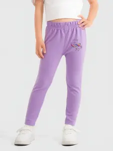 Girls' Soft Comfortable Tight Pants, Music Theme Colorful Print, Casual Sporty Wear, Spring Fall, Elastic Fabric, Long Regular Fit