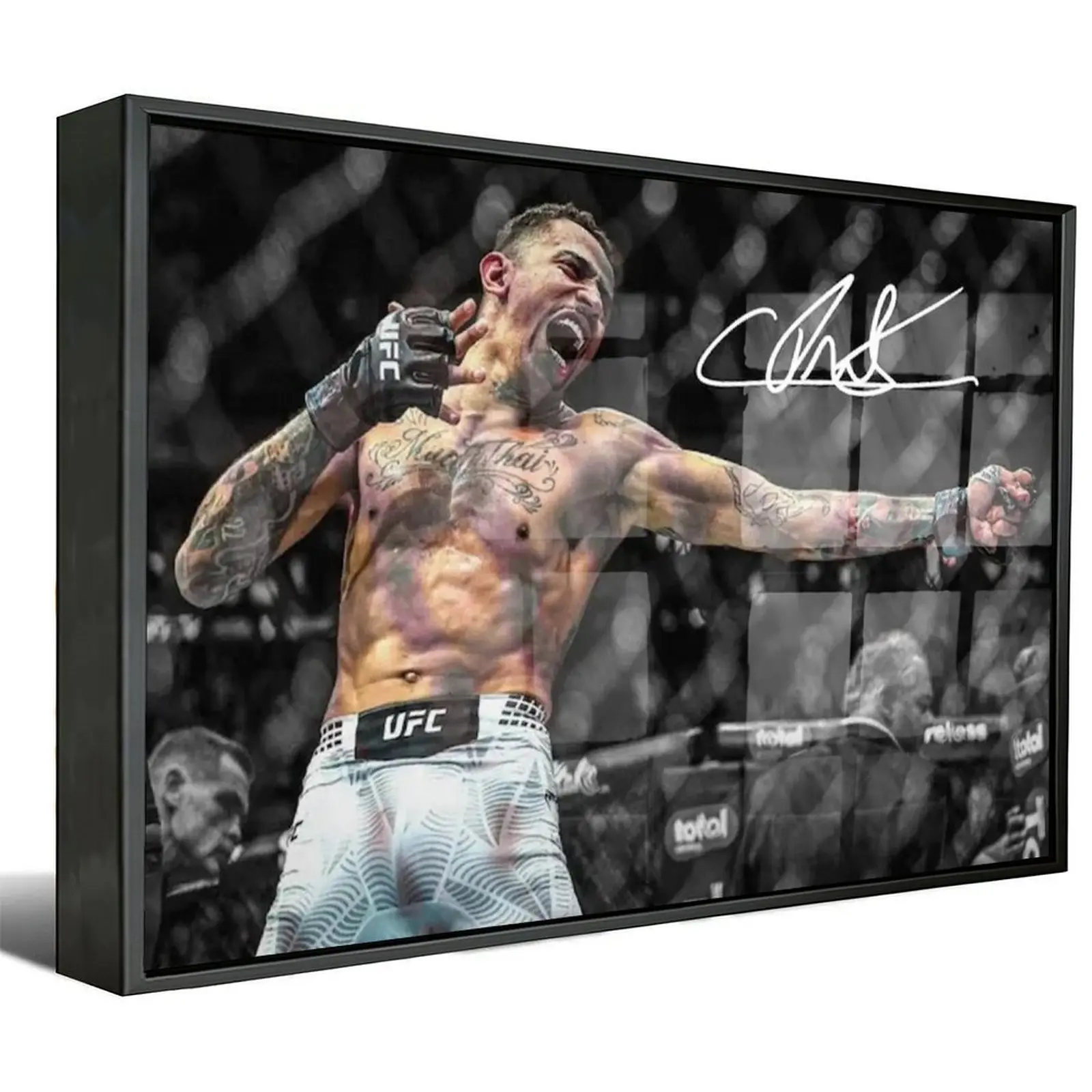 Iconic Carlos Prates 'Nightmare' signature aluminum frame canvas print, high-def UFC victory moment wall art, perfect decor for lounge rooms, gyms, and MMA fan collections, a great gift for fight sport fans.