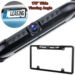 Black US License Plate Frame Rear View Backup Camera - 170° Wide View, Waterproof Car Accessory, Universal Fit for SUV, Truck, Van
