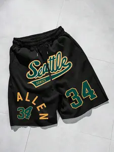 Men's Regular Fit Letter & Number Print Drawstring Waist Shorts, Casual Pocket Track Shorts for Sports Gym Workout Running, Fashion Men's Bottoms for Summer, Streetwear Sports Shorts, Athleisure Shorts, Athletic Shorts