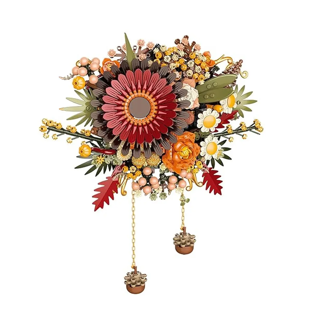 Building Block Wall Hanging - Floral Set for 6 Years Old or Above with Eternal Flowers and Mosaic Decoration, Floral Gift Set Ornaments Hangable