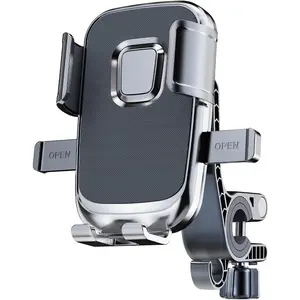Phone Mount with Shock Absorber - Anti-Vibration Handlebar Phone Holder, Adjustable, Compatible with Bicycles, Scooters, ATVs, Fits 5.4-6.9 Inch Smartphones