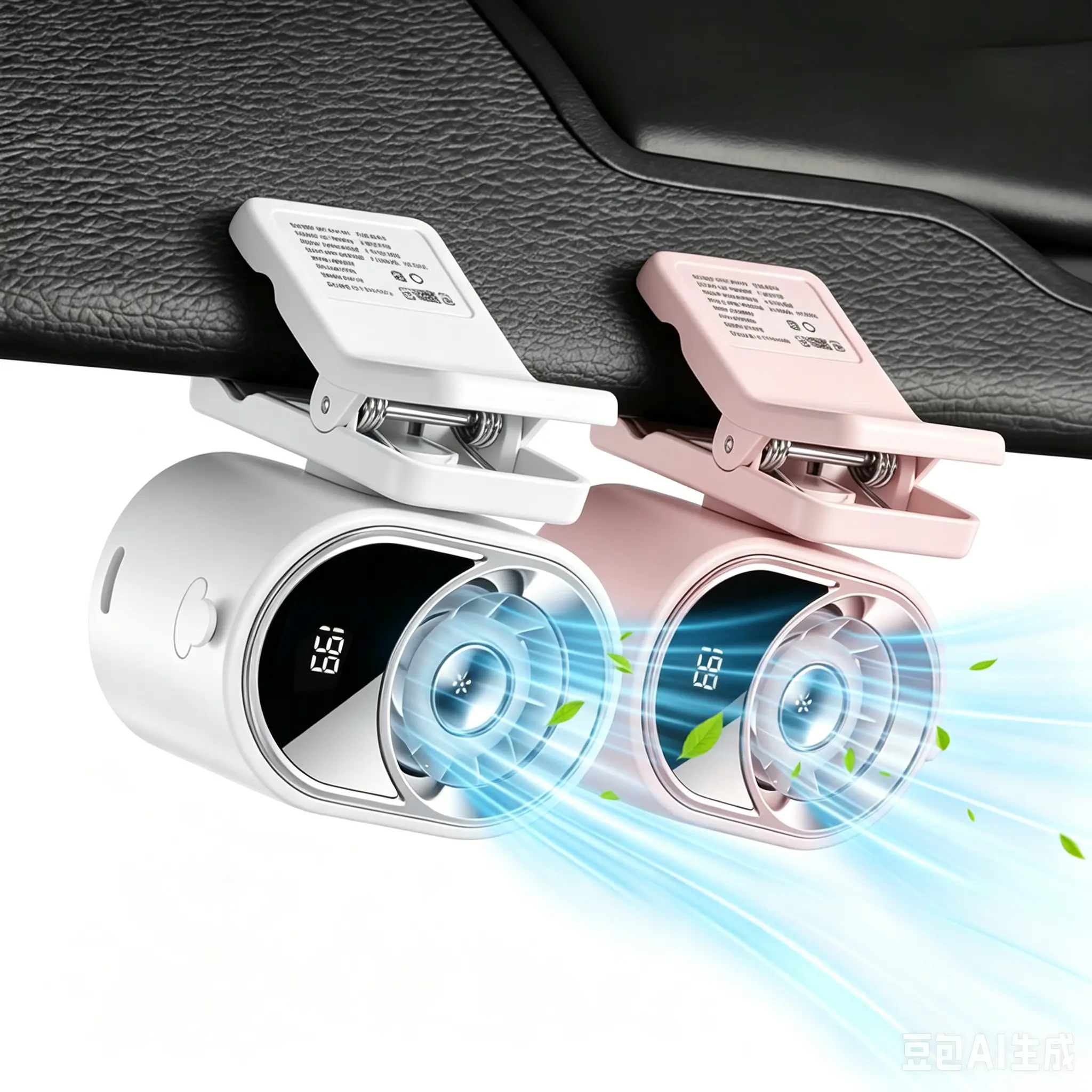 PADOX Car Clip On Fan with LED Display - 360° Rotation Portable Turbo fan, 4 Speeds Adjustable, USB Rechargeable Personal Cooling Fan 1800mAh Battery, Type-C Charging de #SummerWins #DealsForYouDays
