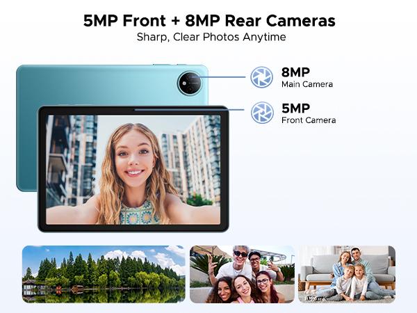 P10 10.1" Android 16 Tablet with Keyboard & Pen, case, 48GB+128GB, 7000mAh, 90Hz Display, Unisoc T310 Quad-Core, Dual Speakers, Gemini AI Tablet, Blue